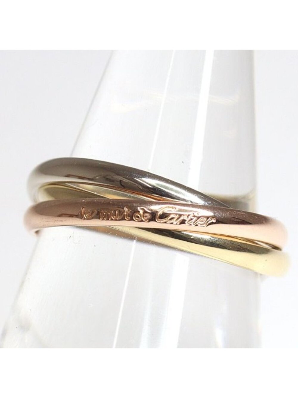 Cartier Cartie Trinity Ring Three White Gold 50 18K White